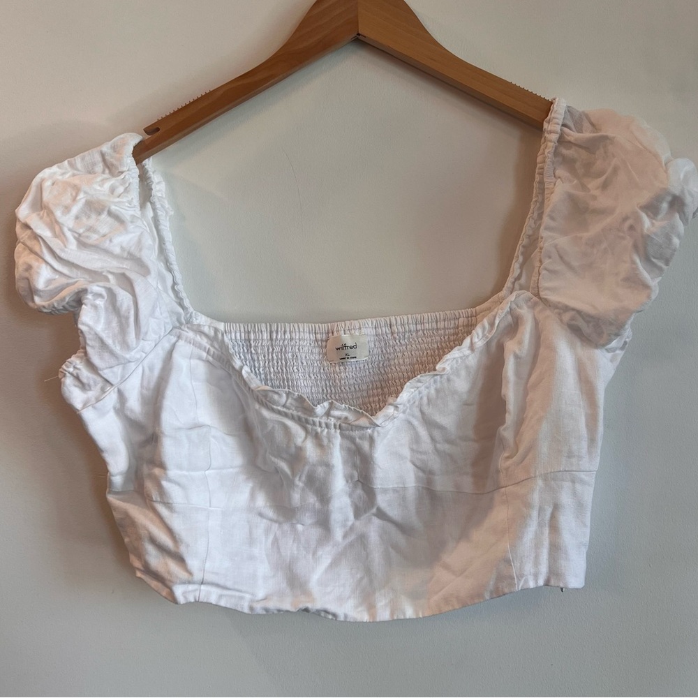 ABERCROMBIE White Crop Top - Size XL